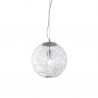 IDEAL LUX MAPA MAX SP1 D40 SOSPENSIONE CROMO CON DECORAZIONE IN ALLUMINIO INTERNA AL DIFFUSORE 60W
