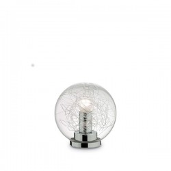 IDEAL LUX MAPA MAX TL1 D20 LAMPADA DA TAVOLO CROMO CON DECORAZIONE IN ALLUMINIO INTERNA ALI DIFFUSORE 60W