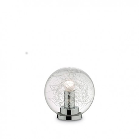 IDEAL LUX MAPA MAX TL1 D20 LAMPADA DA TAVOLO CROMO CON DECORAZIONE IN ALLUMINIO INTERNA ALI DIFFUSORE 60W