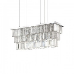 IDEAL LUX MARTINEZ SP6 SOSPENSIONE IN METALLO CON ELEMENTI IN CRISTALLO  6 x 40W 