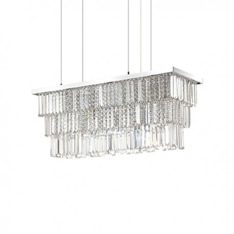 IDEAL LUX MARTINEZ SP6 SOSPENSIONE IN METALLO CON ELEMENTI IN CRISTALLO  6 x 40W 