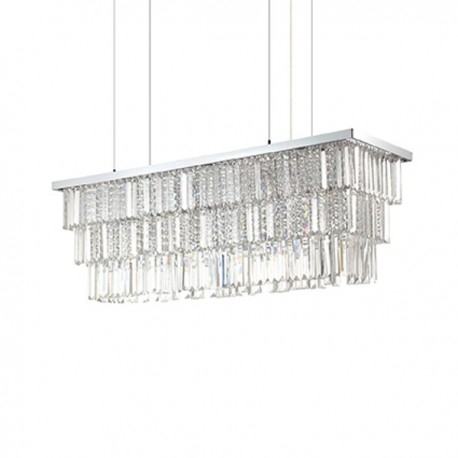 IDEAL LUX MARTINEZ SP6 SOSPENSIONE IN METALLO CON ELEMENTI IN CRISTALLO  6 x 40W 