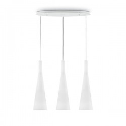 IDEAL LUX MILK SP3 SOSPENSIONE IN VETRO BIANCO SOFFIATO E ACIDATO 3x60W