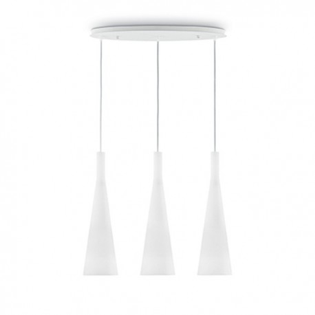 IDEAL LUX MILK SP3 SOSPENSIONE IN VETRO BIANCO SOFFIATO E ACIDATO 3x60W