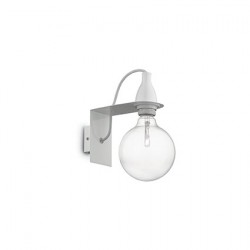 IDEAL LUX MINIMAL AP1 LAMPADA DA PARETE IN METALLO RIFINITO BIANCO SMALTATO 60W E27