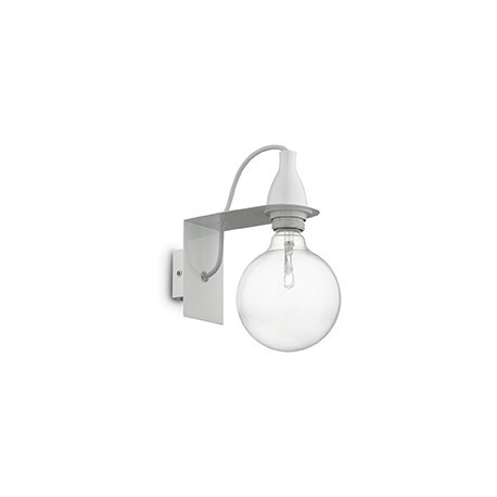 IDEAL LUX MINIMAL AP1 LAMPADA DA PARETE IN METALLO RIFINITO BIANCO SMALTATO 60W E27