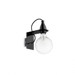 IDEAL LUX MINIMAL AP1 LAMPADA DA PARETE IN METALLO RIFINITO NERO 60W E27