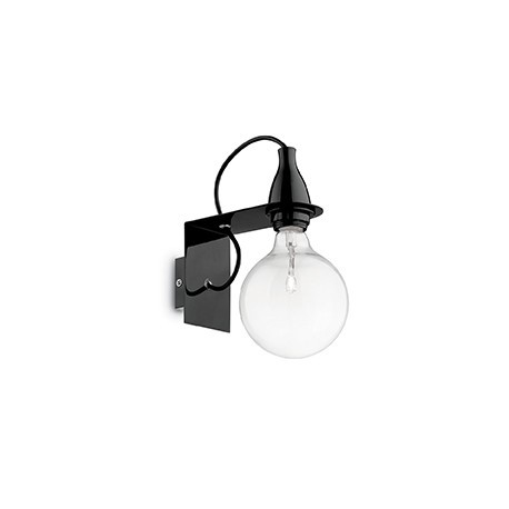 IDEAL LUX MINIMAL AP1 LAMPADA DA PARETE IN METALLO RIFINITO NERO 60W E27