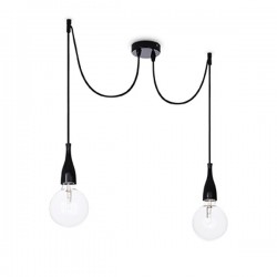 IDEAL LUX MINIMAL SP2 SOSPENSIONE IN METALLO RIFINITO NERO OPACO 2x60W E27
