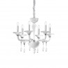 IDEAL LUX MIRAMARE SP6 SOSPENSIONE IN VETRO TRASPARENTE E BIANCO LAVORATO A MANO 6x40W E14