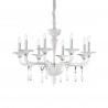 IDEAL LUX MIRAMARE SP8 SOSPENSIONE IN VETRO TRASPARENTE E BIANCO LAVORATO A MANO 8x40W E14