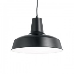 IDEAL LUX MOBY SP1 SOSPENSIONE NERA CON DIFFUSORE IN METALLO ED INTERNO BIANCO 60W