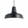IDEAL LUX MOBY SP1 SOSPENSIONE NERA CON DIFFUSORE IN METALLO ED INTERNO BIANCO 60W