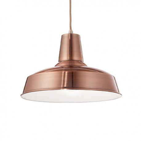 IDEAL LUX MOBY SP1 SOSPENSIONE RAME CON DIFFUSORE IN METALLO ED INTERNO BIANCO 60W