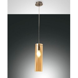 FABAS LUCE 3480-40-125 | SINTESI SOSPENSIONE IN VETRO BOROSILICATO AMBRA  E27 60W