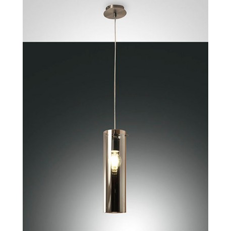 FABAS LUCE 3480-40-126 | SINTESI SOSPENSIONE IN VETRO BOROSILICATO FUME'  E27 60W
