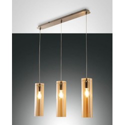 FABAS LUCE 3480-47-125 | SINTESI SOSPENSIONE IN VETRO BOROSILICATO COLOR AMBRA  E27 3x60W