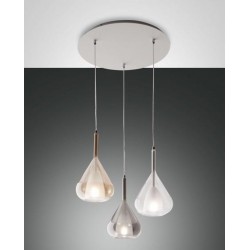 FABAS LUCE 3481-47-297 | LILA SOSPENSIONE IN VETRO BOROSILICATO 3 LUCI E27 3x40W