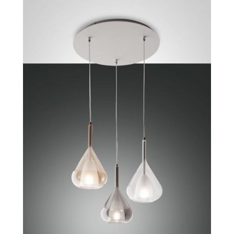 FABAS LUCE 3481-47-297 | LILA SOSPENSIONE IN VETRO BOROSILICATO 3 LUCI E27 3x40W