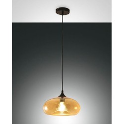 FABAS LUCE 3489-40-125 | ELA SOSPENSIONE IN VETRO SOFFIATO COLOR AMBRA E27 60W