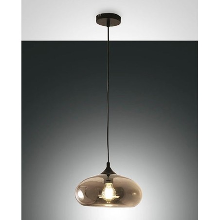FABAS LUCE 3489-40-126 | ELA SOSPENSIONE IN VETRO SOFFIATO COLOR FUME' E27 60W