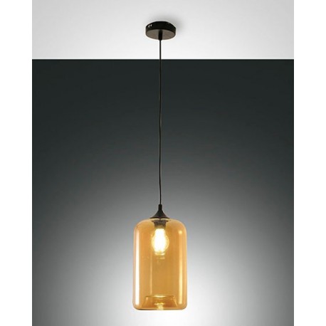 FABAS LUCE 3491-40-125 | SILO SOSPENSIONE IN VETRO SOFFIATO COLOR AMBRA 60W E27