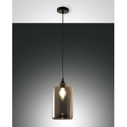 FABAS LUCE 3491-40-126 | SILO SOSPENSIONE IN VETRO SOFFIATO COLOR FUME' 60W E27