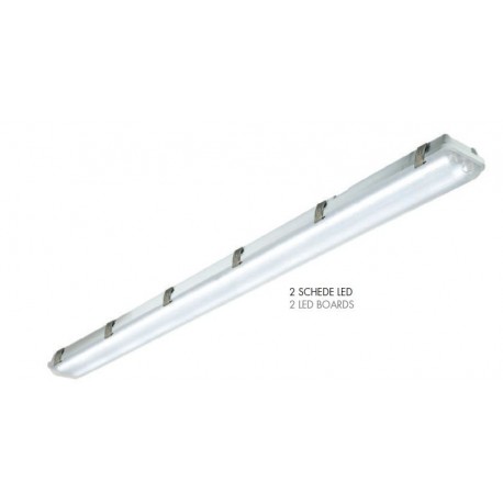 ROSSINI ILLUMINAZIONE DIN004 DINARO APPARECCHIO STAGNO LED BILAMPADA A PARETE O SOFFITTO 4000°K 2310lm IP65 2X9W