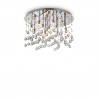 IDEAL LUX MOONLIGHT PL12 PLAFONIERA IN METALLO FINITURA CROMO E PENDAGLI IN CRISTALLO 12x40W G9
