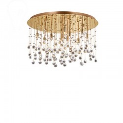 IDEAL LUX MOONLIGHT PL12 PLAFONIERA IN METALLO FINITURA ORO E PENDAGLI IN CRISTALLO 12x40W G9