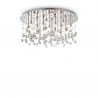 IDEAL LUX MOONLIGHT PL15 PLAFONIERA IN METALLO FINITURA CROMO E PENDAGLI IN CRISTALLO 15x40W G9