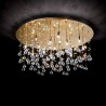 IDEAL LUX MOONLIGHT PL15 PLAFONIERA IN METALLO FINITURA ORO E PENDAGLI IN CRISTALLO 15x40W G9