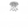 IDEAL LUX MOONLIGHT PL5 PLAFONIERA IN METALLO FINITURA CROMO E PENDAGLI IN CRISTALLO 5x40W G9