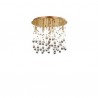 IDEAL LUX MOONLIGHT PL8 PLAFONIERA IN METALLO FINITURA ORO E PENDAGLI IN CRISTALLO 8x40W G9