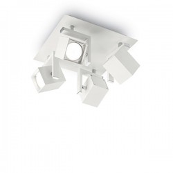 IDEAL LUX MOUSE PL4 LAMPADA DA SOFFITTO IN METALLO BIANCO CON DIFFUSORI ORIENTABILI 4x50W 