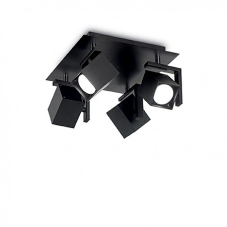 IDEAL LUX MOUSE PL4 LAMPADA DA SOFFITTO IN METALLO NERO CON DIFFUSORI ORIENTABILI 4x50W 