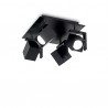 IDEAL LUX MOUSE PL4 LAMPADA DA SOFFITTO IN METALLO NERO CON DIFFUSORI ORIENTABILI 4x50W 