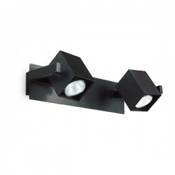 IDEAL LUX MOUSE AP2 LAMPADA DA PARETE IN METALLO NERO CON DIFFUSORI ORIENTABILI 2x50W 