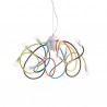 IDEAL LUX MULTIFLEX SP8 SOSPENSIONE IN METALLO VERNICIATO CON BRACCI FLESSIBILI COLORATI 8x40W E14