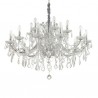 IDEAL LUX NAPOLEON SP18 SOSPENSIONE CROMATA CON ELEMENTI IN VETRO E CRISTALLO 18x40W E14
