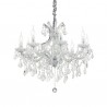 IDEAL LUX NAPOLEON SP8 SOSPENSIONE CROMATA CON ELEMENTI IN VETRO E CRISTALLO 8x40W E14