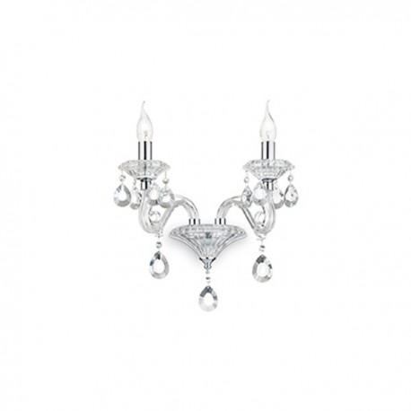 IDEAL LUX NEGRESCO AP2 APPLIQUE CON BRACCI IN VETRO E CRISTALLO MOLATO 2x40W E14