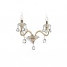 IDEAL LUX NEGRESCO AP2 APPLIQUE DORATA CON BRACCI IN VETRO E CRISTALLO MOLATO 2x40W E14