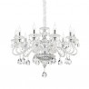 IDEAL LUX NEGRESCO SP10 SOSPENSIONE TRASPARENTE CON BRACCI IN VETRO E CRISTALLO MOLATO 10x40W E14