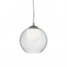 IDEAL LUX NEMO CLEAR SP1 D20 SOSPENSIONE IN VETRO CON COPRILAMPADA BIANCO ACIDATO 40W G9