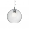 IDEAL LUX NEMO CLEAR SP1 D30 SOSPENSIONE IN VETRO CON COPRILAMPADA BIANCO ACIDATO 60W E27