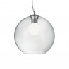 IDEAL LUX NEMO CLEAR SP1 D40 SOSPENSIONE IN VETRO CON COPRILAMPADA BIANCO ACIDATO 60W E27