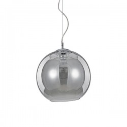 IDEAL LUX NEMO SP1 D30 SOSPENSIONE CROMATA CON DIFFUSORE IN VETRO FUME'  60W E27