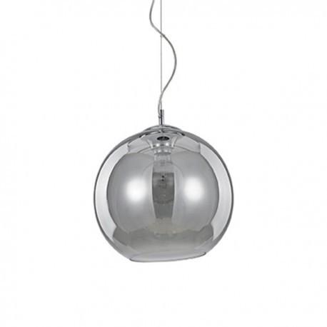 IDEAL LUX NEMO SP1 D30 SOSPENSIONE CROMATA CON DIFFUSORE IN VETRO FUME'  60W E27