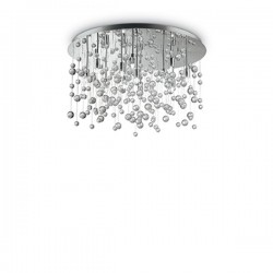 IDEAL LUX NEVE PL12 PLAFONIERA CROMATA DECORATA CON SFERE DI VETRO 12x40W G9